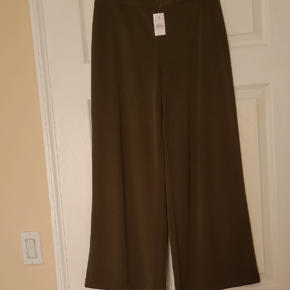 LOFT Green Wide Leg Pants